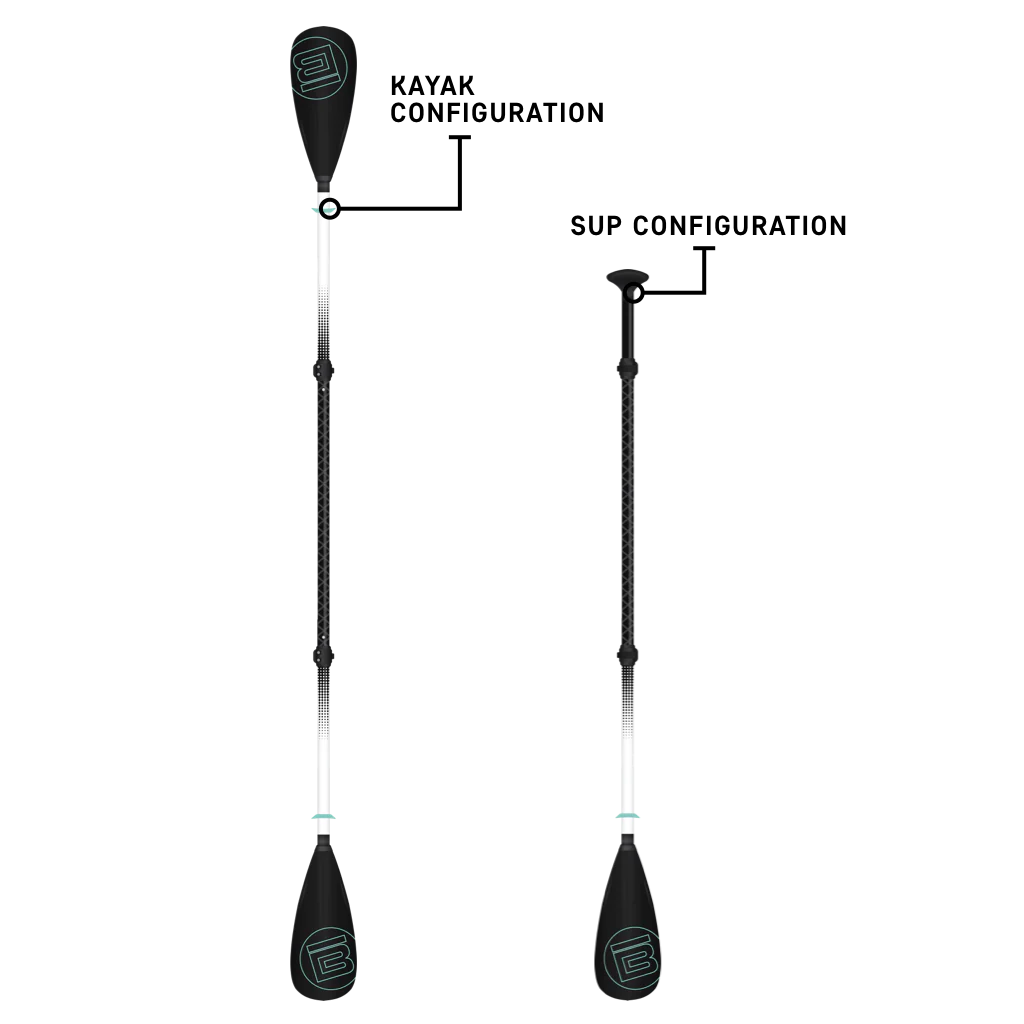4-Piece Kids Hybrid Adjustable Fiberglass Paddle Black - Image 2
