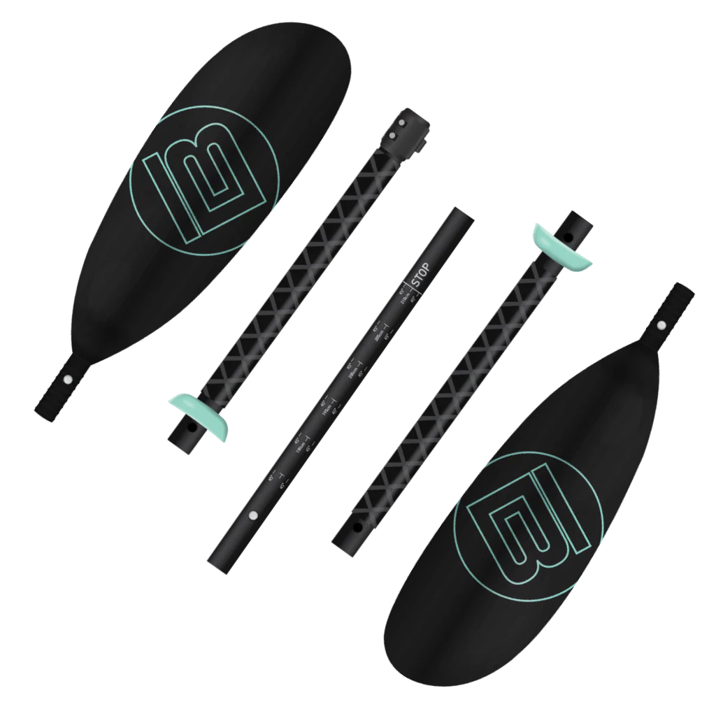 5-Piece Kids Adjustable Fiberglass Kayak Paddle Black - Image 2